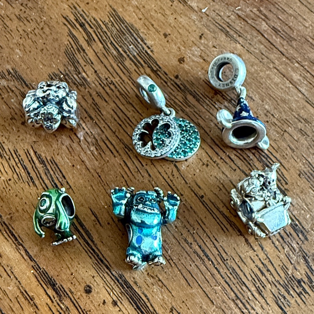 Silver and Blue Small Pet Charms Set